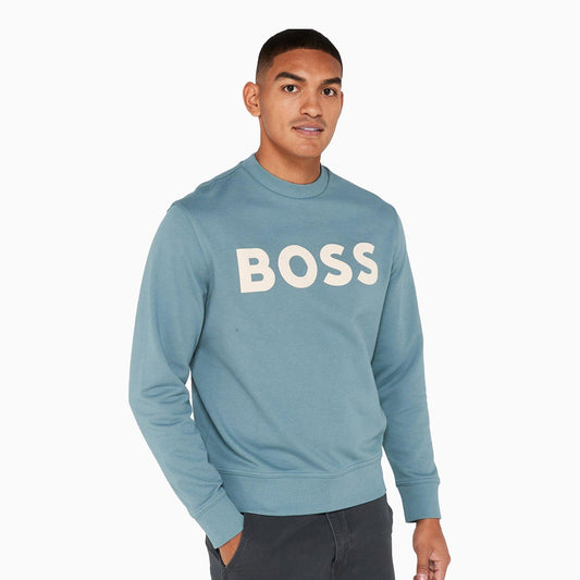 Men's Relaxed-Fit Cotton-Terry Sweatshirt With Rubber Print Logo