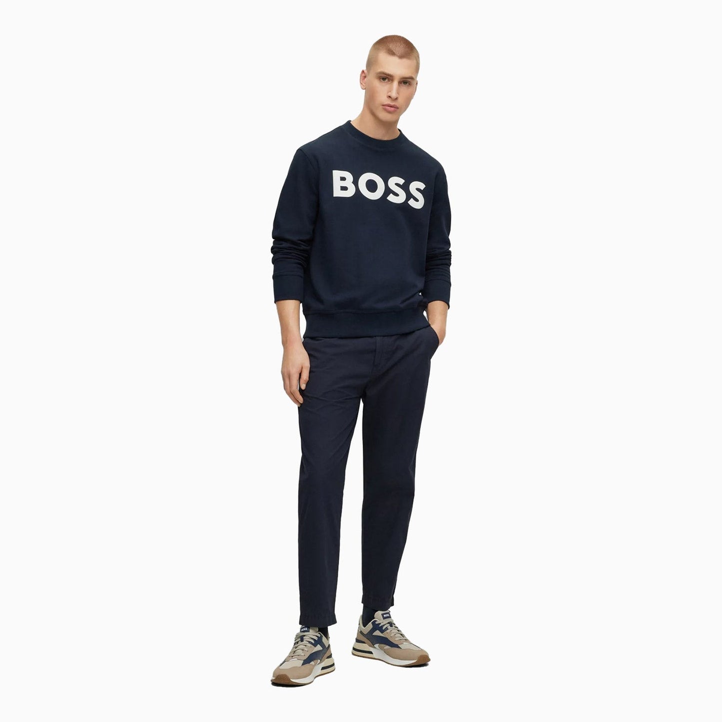 Men's Relaxed-Fit Cotton-Terry Sweatshit With Rubber Print Logo