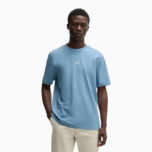 Men's Relaxed-Fit T-Shirt In Stretch Cotton With Logo Print