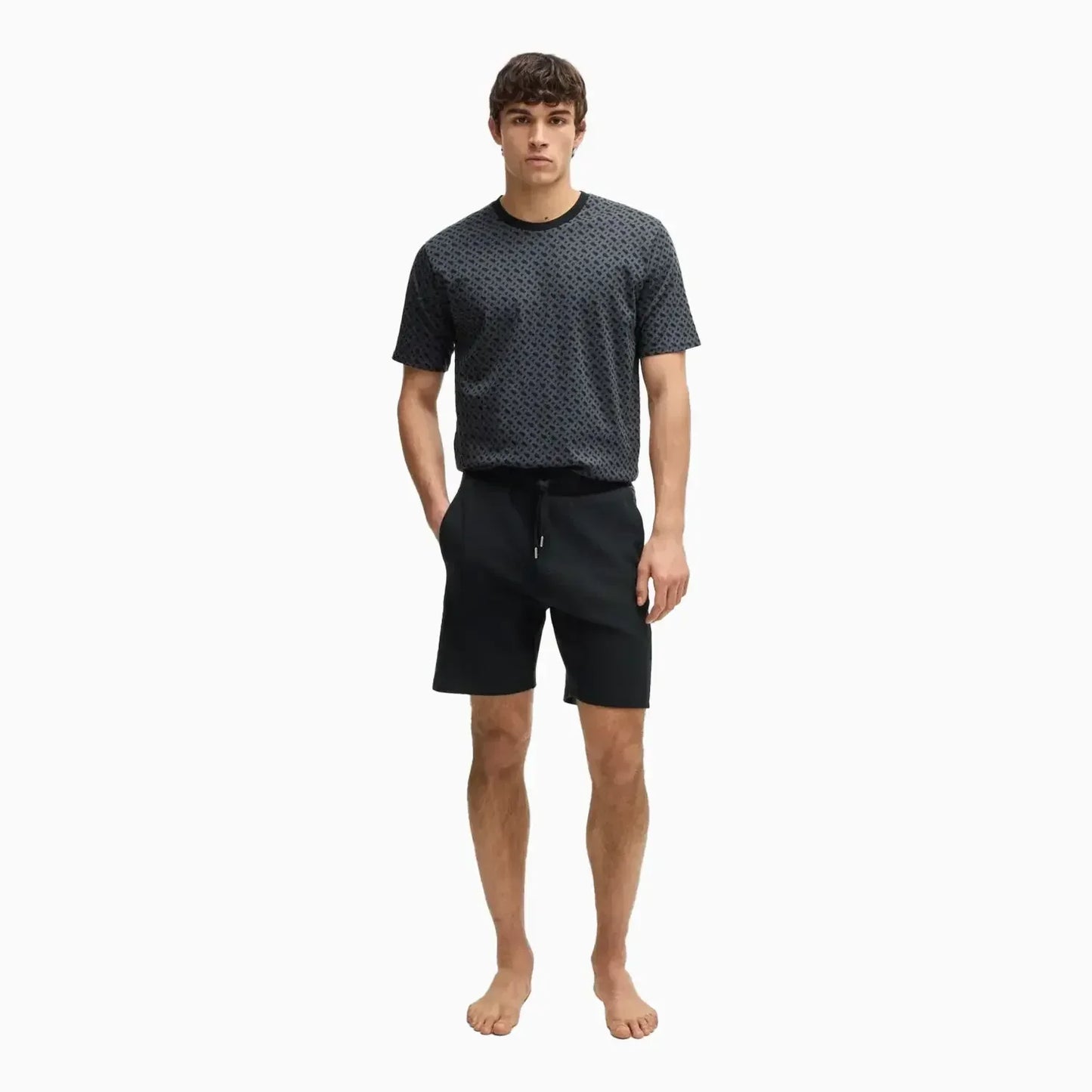 Men's Shorts With Monogram Pattern Panels