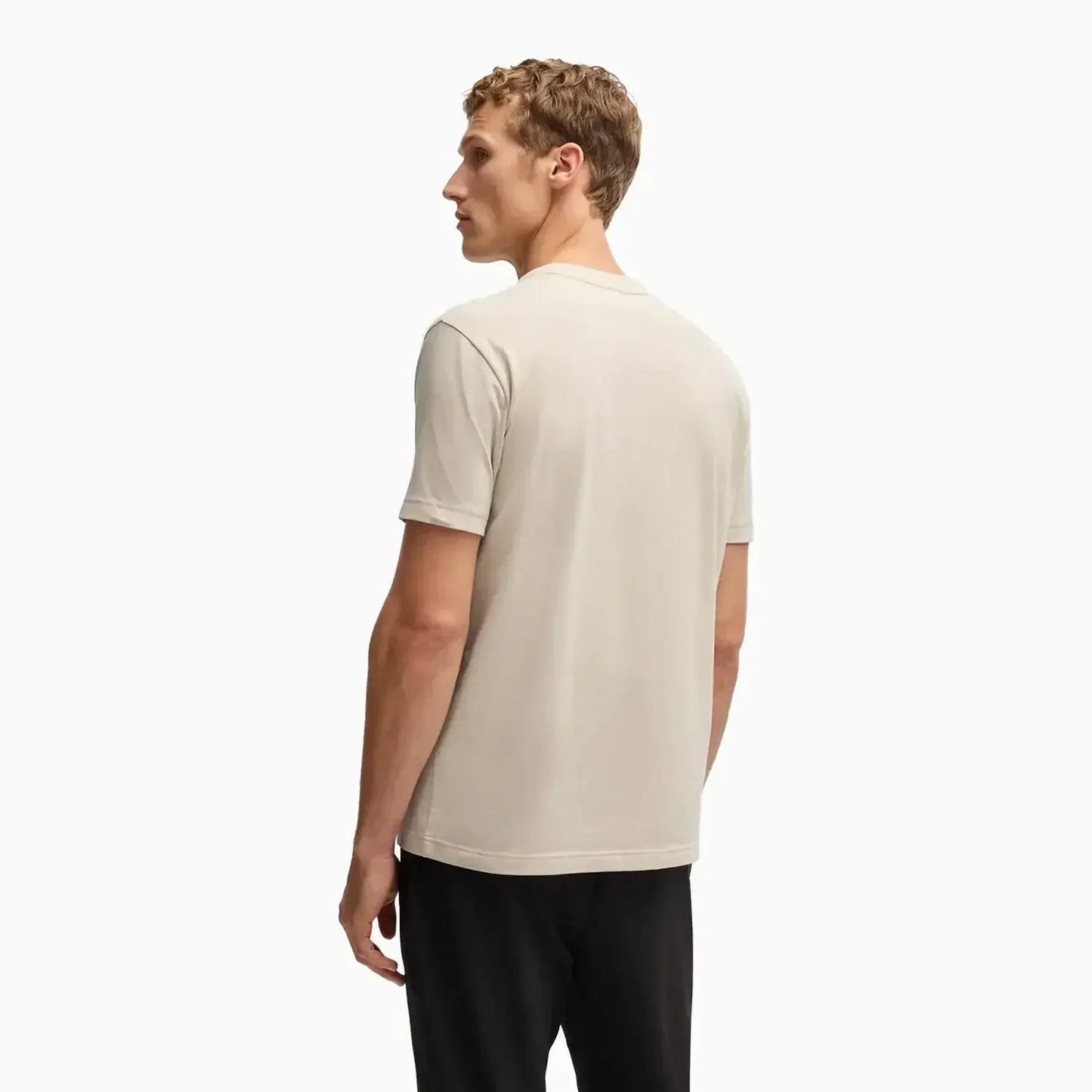 Men's Stretch Cotton Regular Fit T-Shirt With Contrast Logo