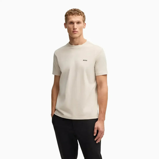 Men's Stretch Cotton Regular Fit T-Shirt With Contrast Logo