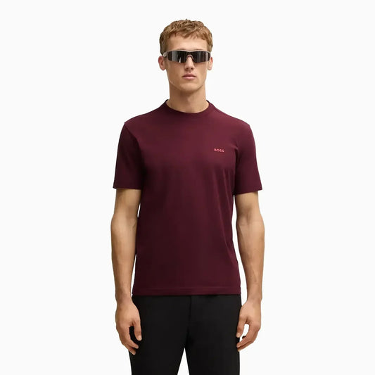 Men's Stretch Cotton Regular Fit T-Shirt With Contrast Logo