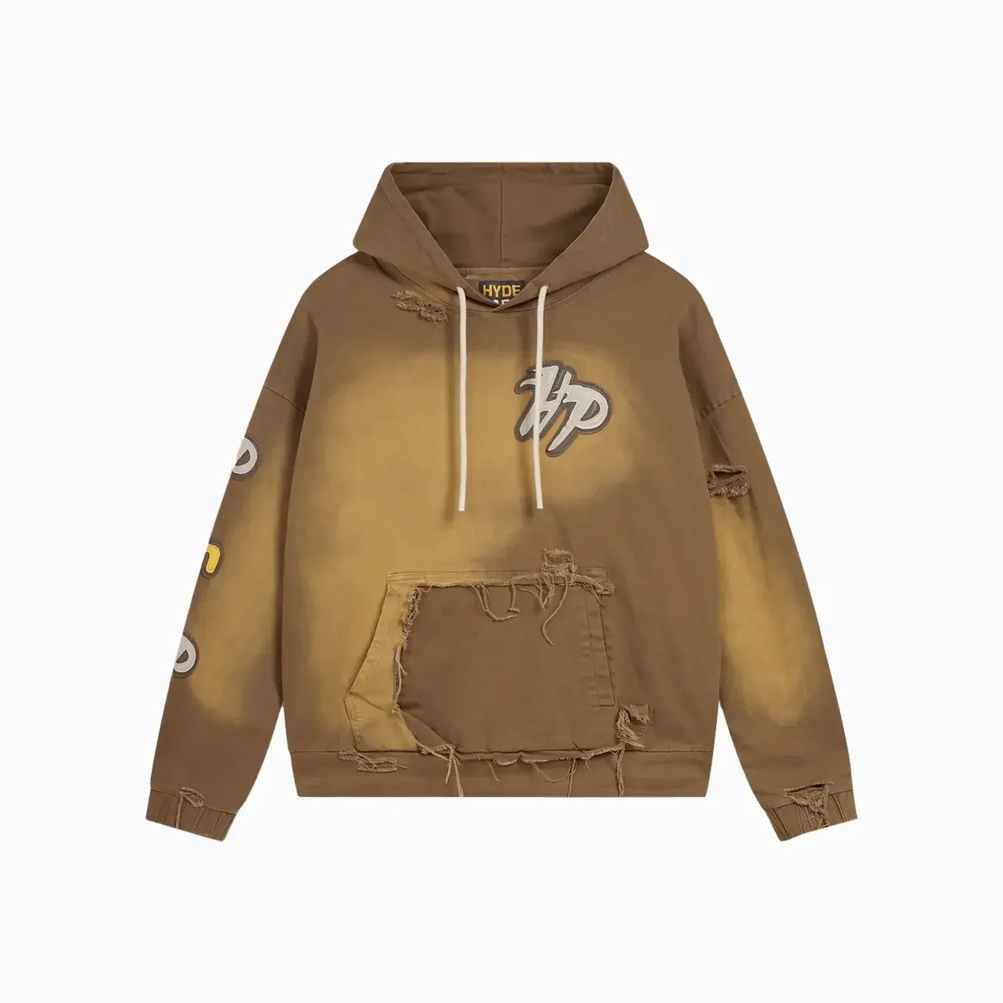 Men's Work Wear Distressed Pull Over Hoodie