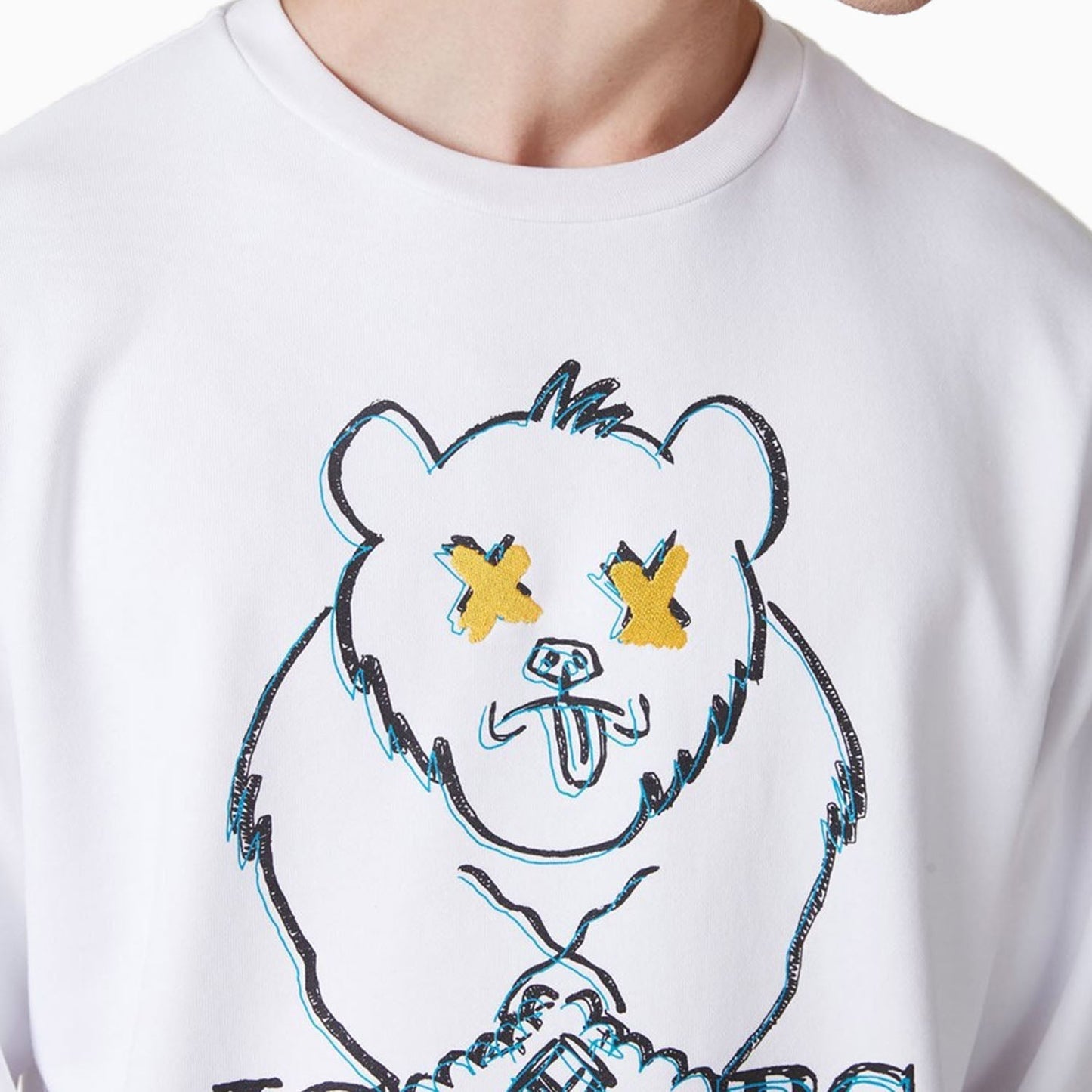 Men's Crew Neck Sweatshirt With Cartoon Graphics And Logo