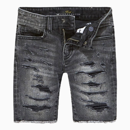 Kid's Shredded Abyss Denim Shorts