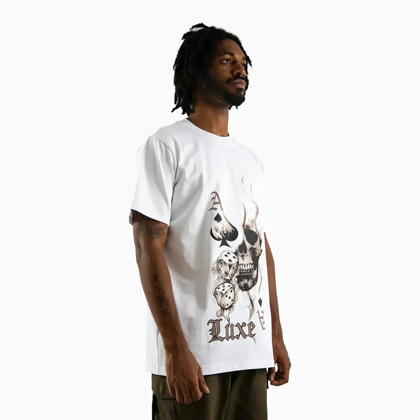 Men's Ace of Spades Skull Graphic Short-Sleeve T-Shirt