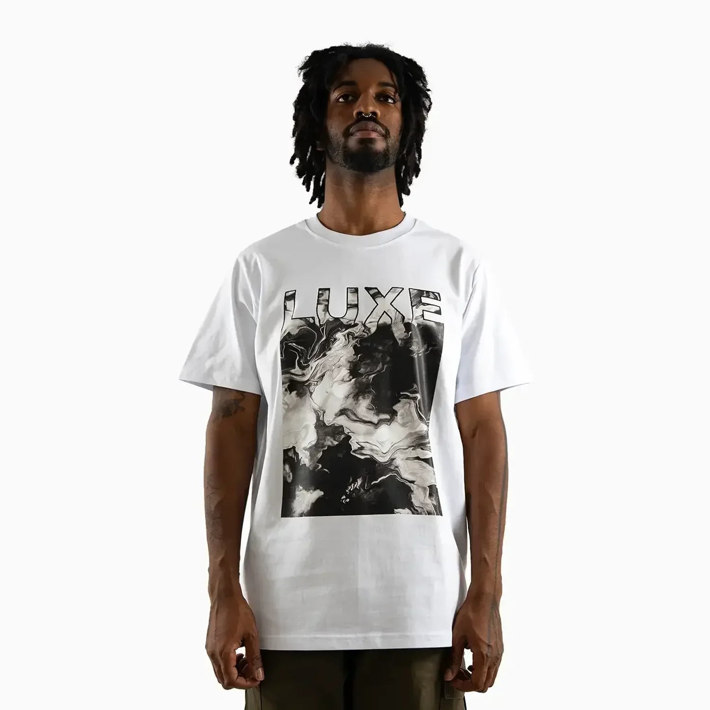 Men's Monochrome Marble Graphic T-Shirt