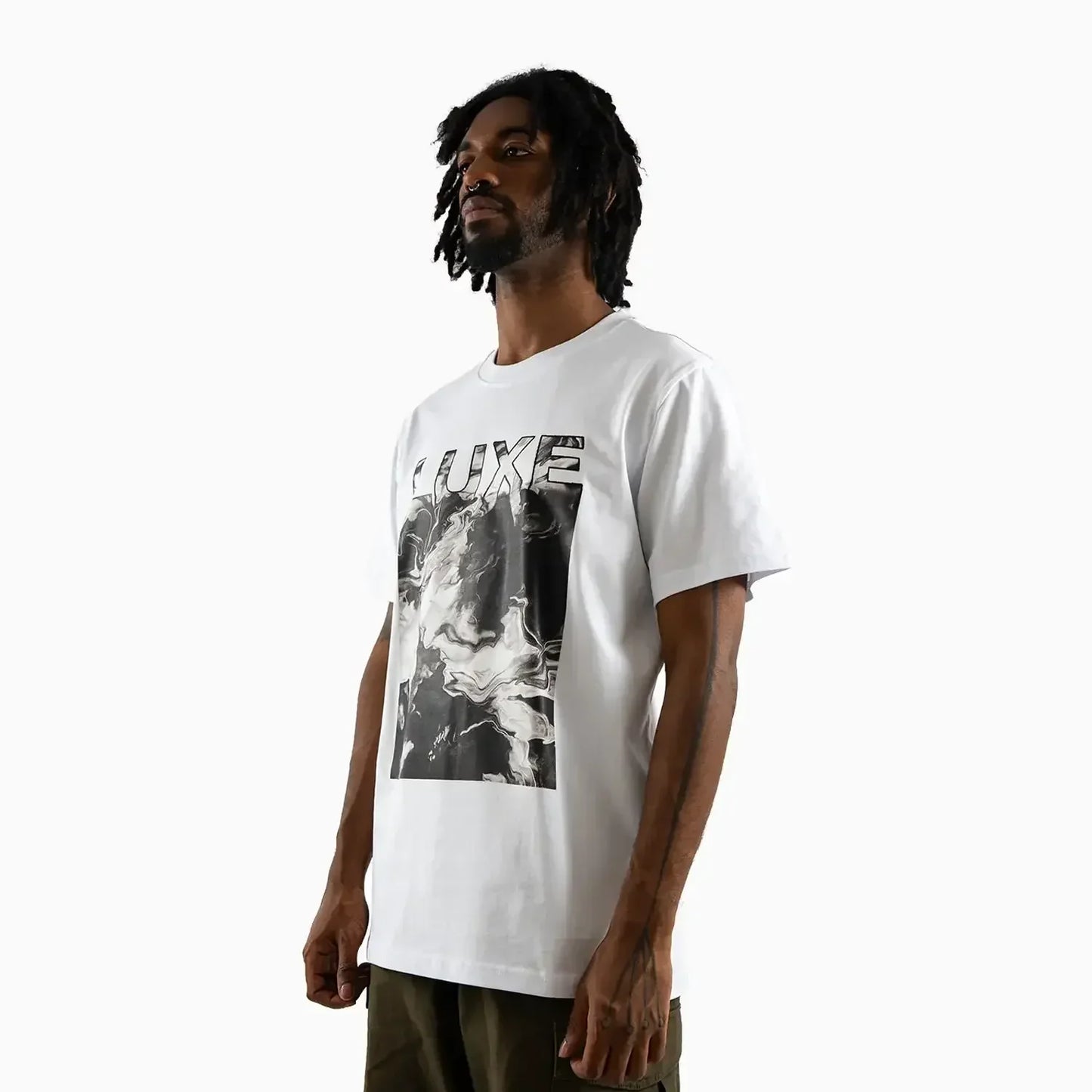 Men's Monochrome Marble Graphic T-Shirt