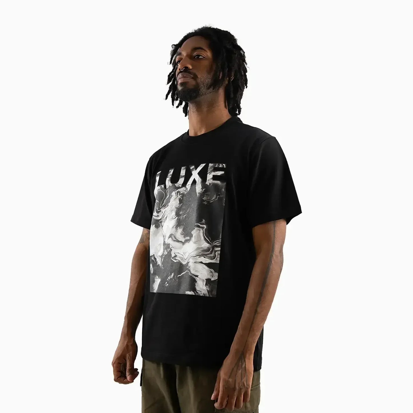 Men's Monochrome Marble Graphic T-Shirt