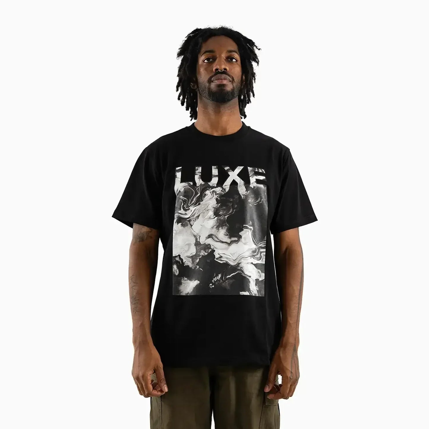 Men's Monochrome Marble Graphic T-Shirt