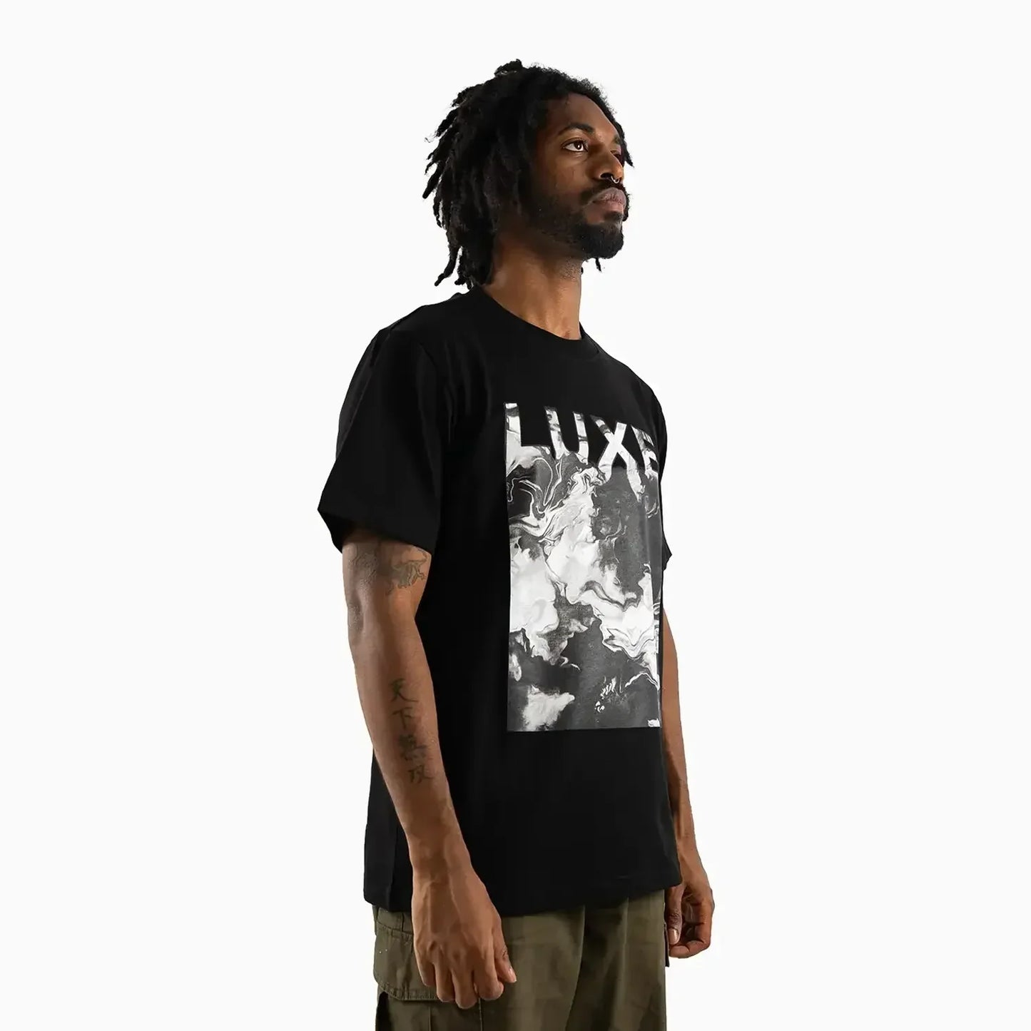 Men's Monochrome Marble Graphic T-Shirt