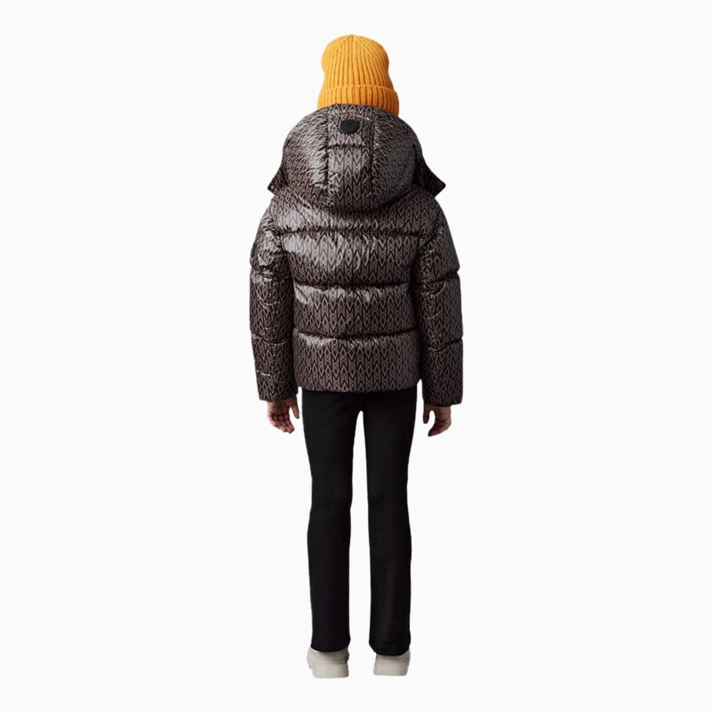 Kid's Jesse Lustrous Light Down Monogram Print Jacket