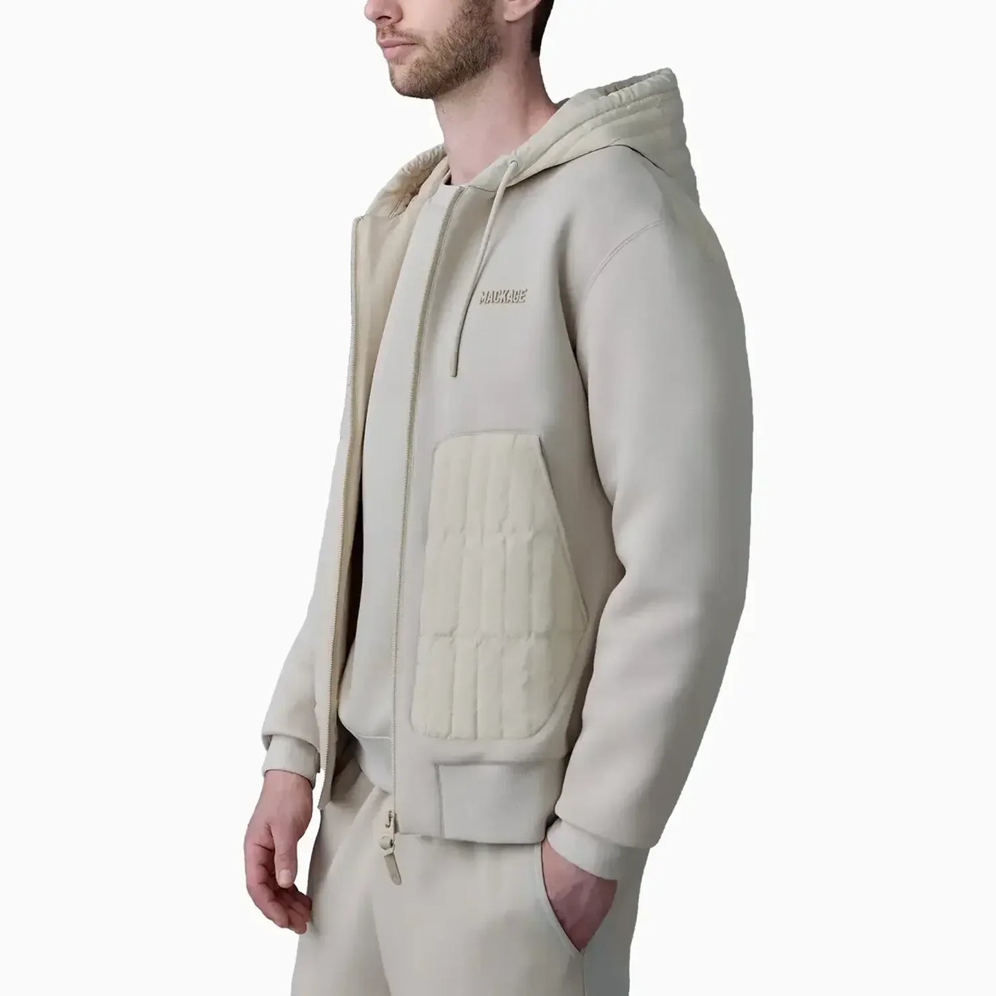 Men's CRUZ Zip-Up Hybrid Vertical Quilt Hoodie