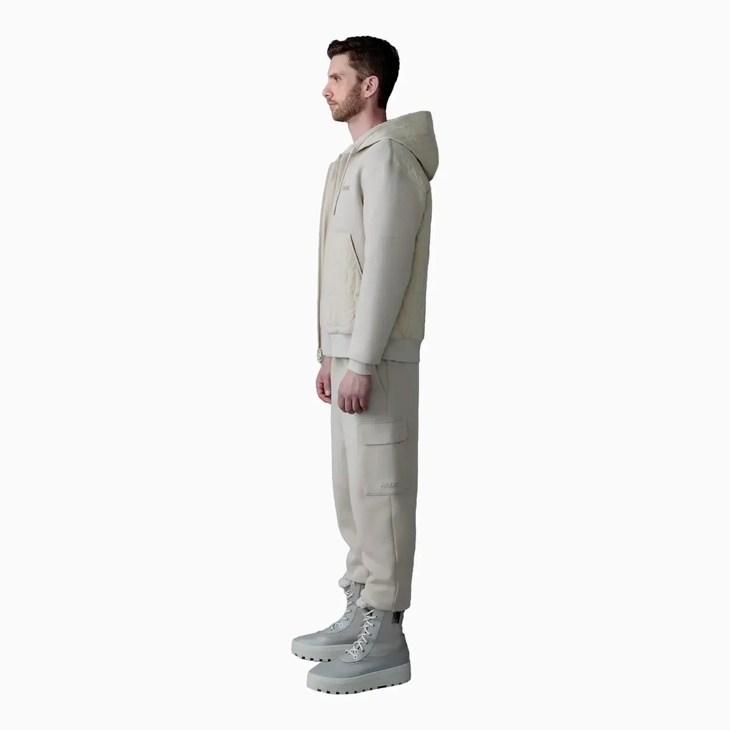 Men's CRUZ Zip-Up Hybrid Vertical Quilt Hoodie