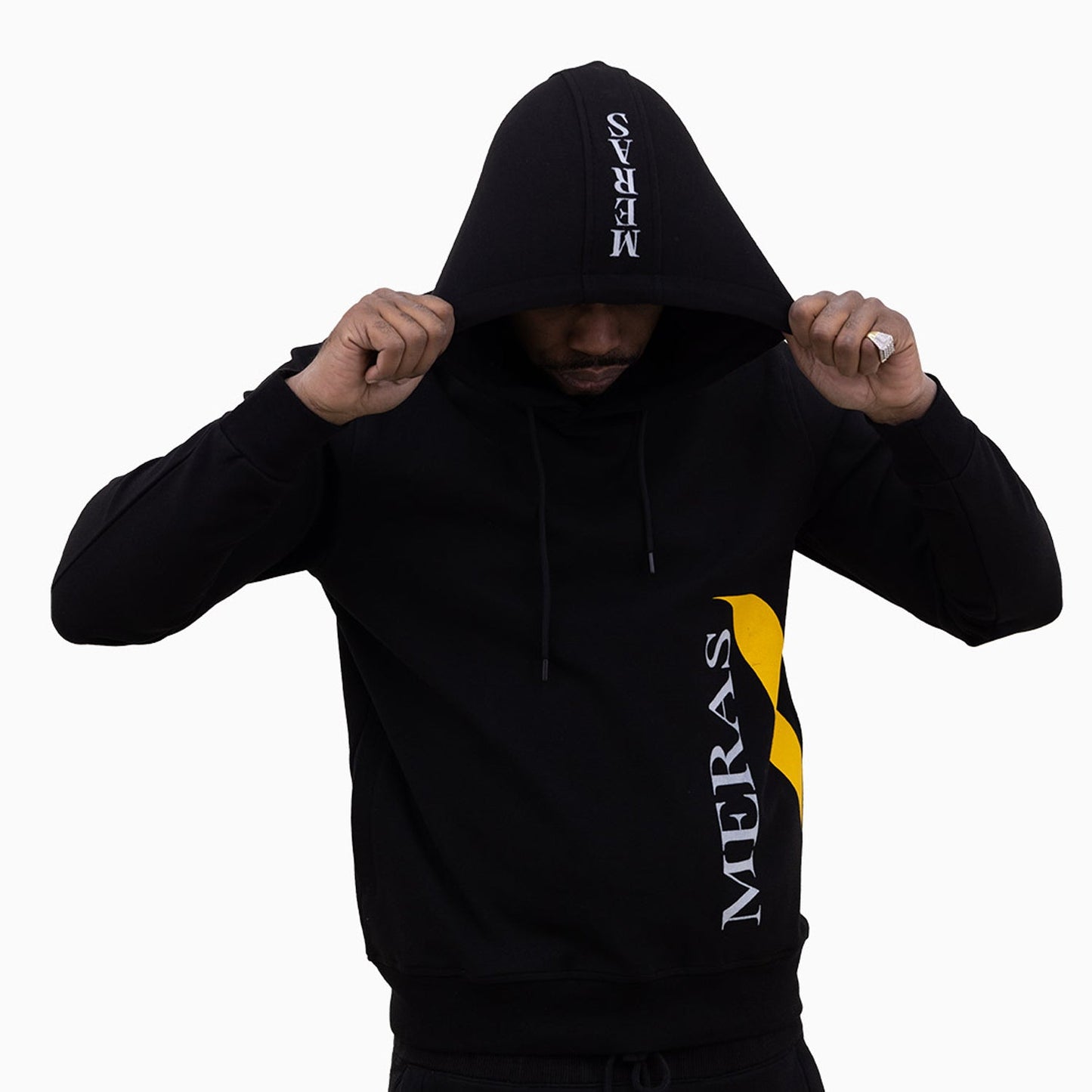 Men's Flock Printed Pull Over Hoodie