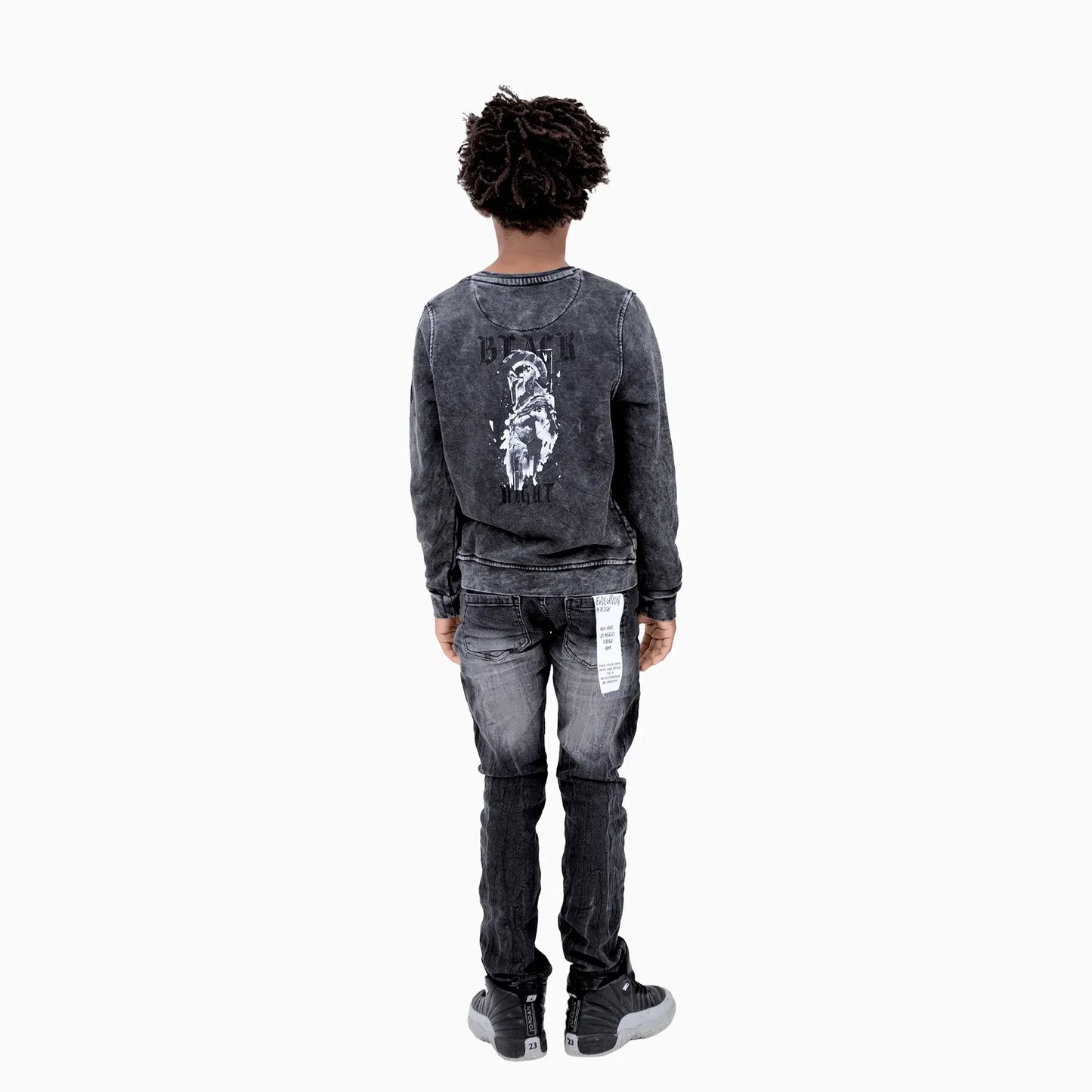 Kid's Black Night Crew Neck Sweatshirt