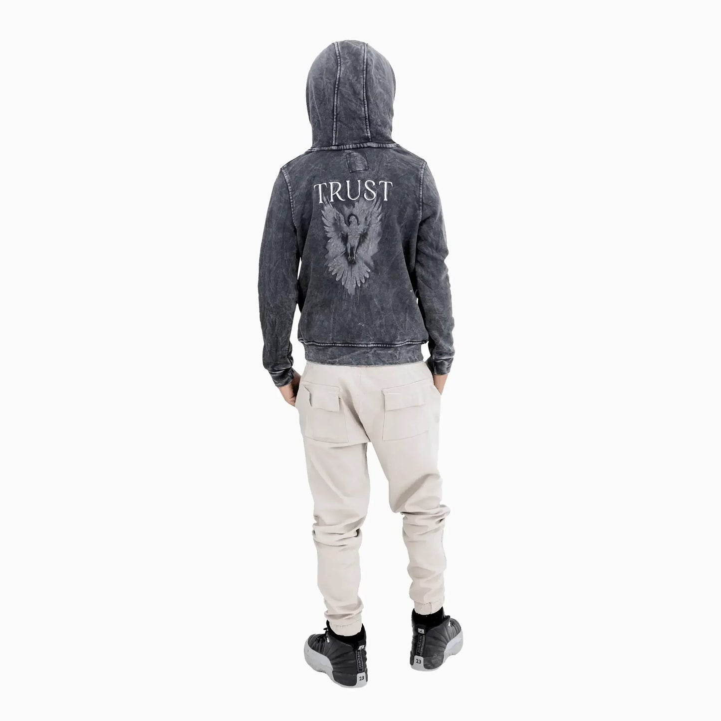 Kid's Washed Pigeon Pull Over Hoodie