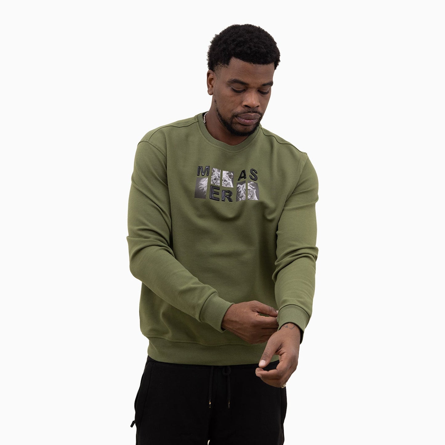 Men's Lion Graphic Crew Neck Sweatshirt