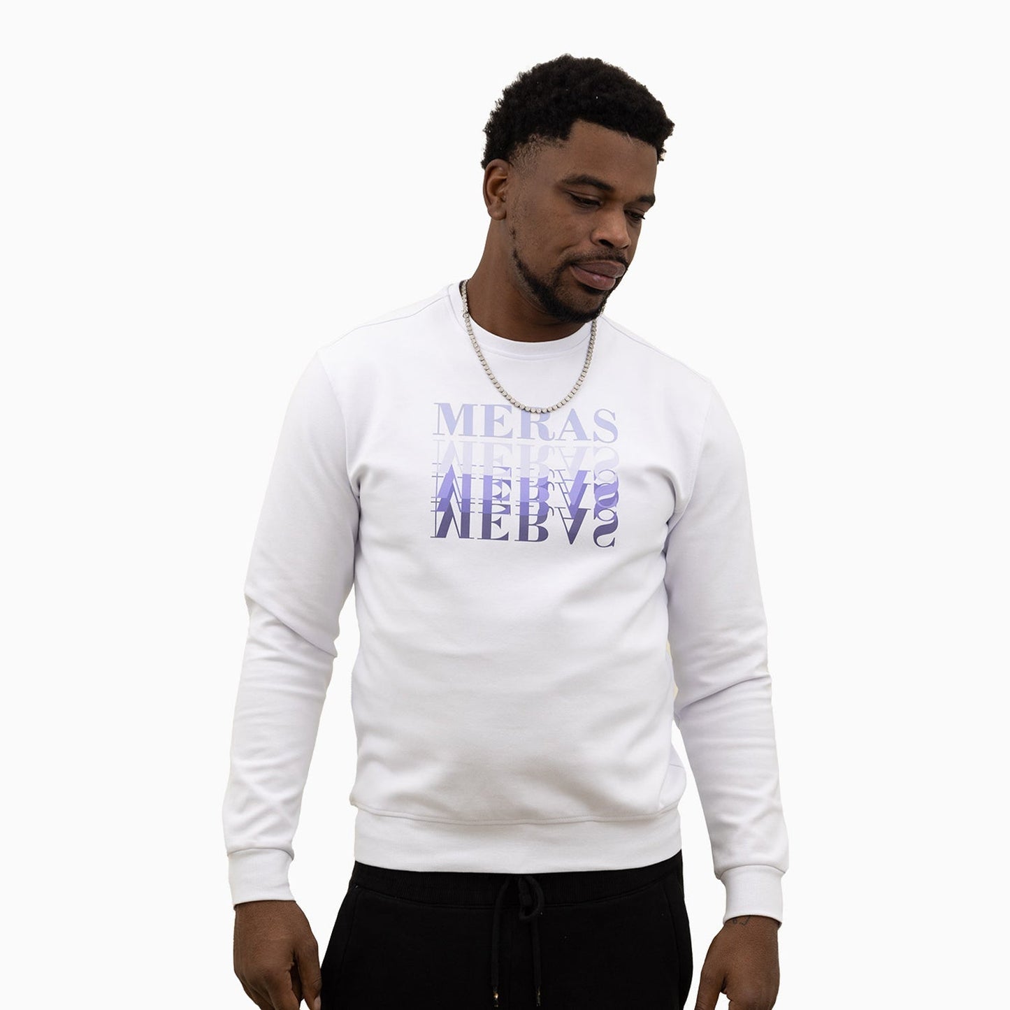 Men's Gradient Text Crew Neck Sweatshirt