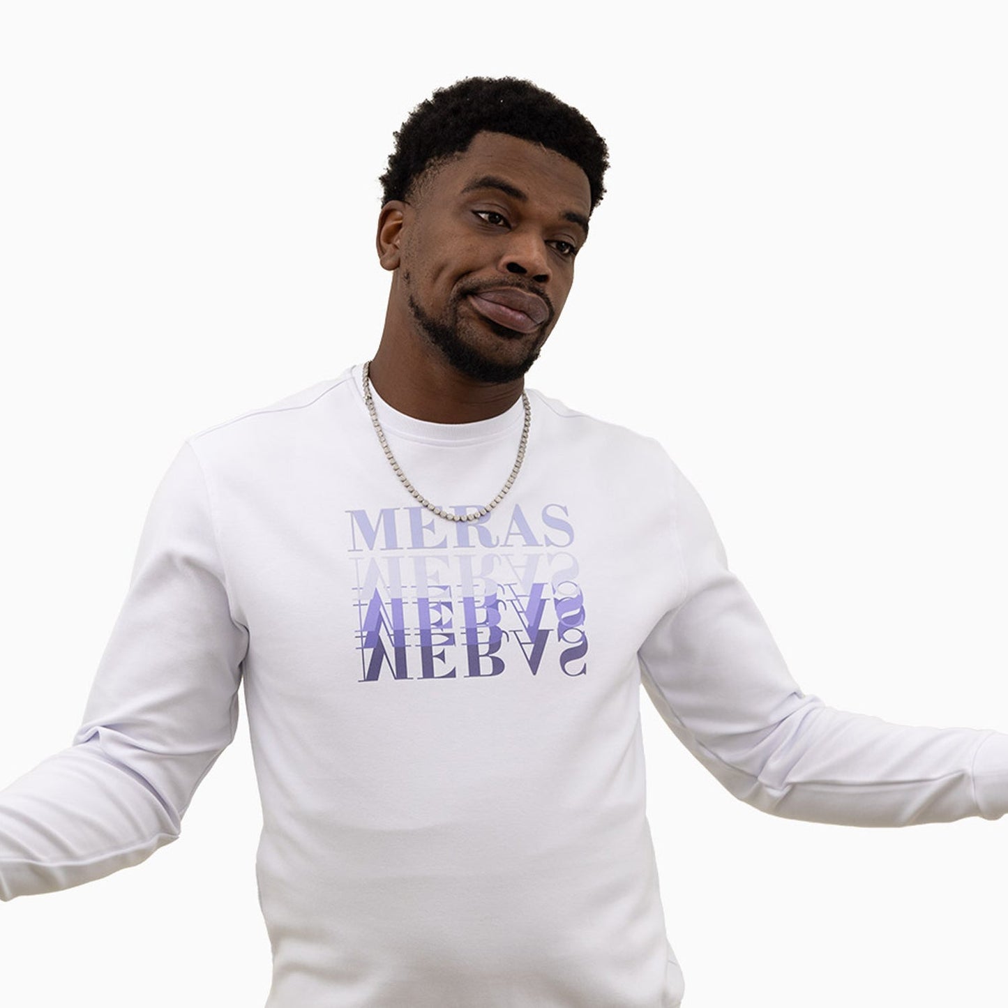 Men's Gradient Text Crew Neck Sweatshirt