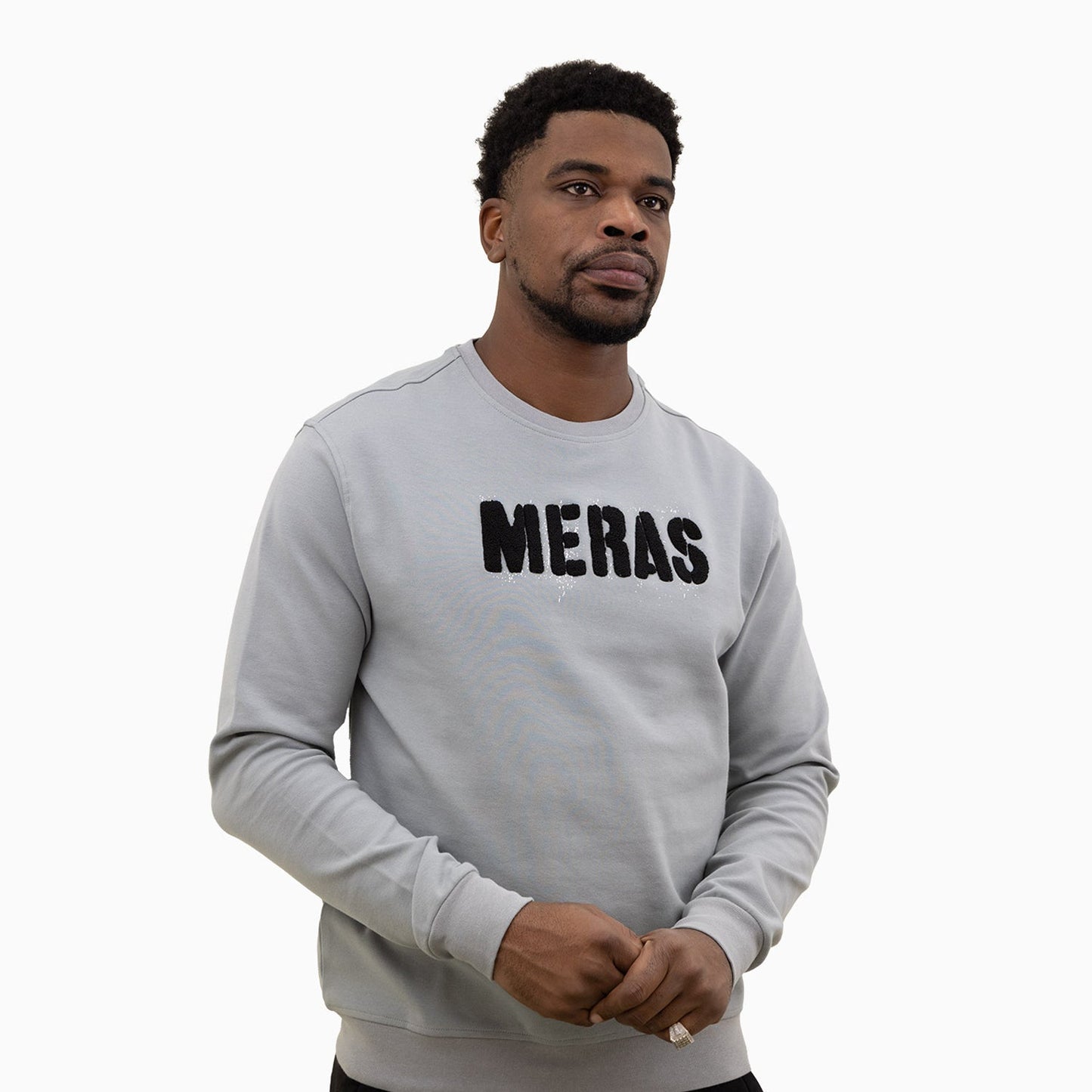Men's Chenille Patch Crew Neck Sweatshirt