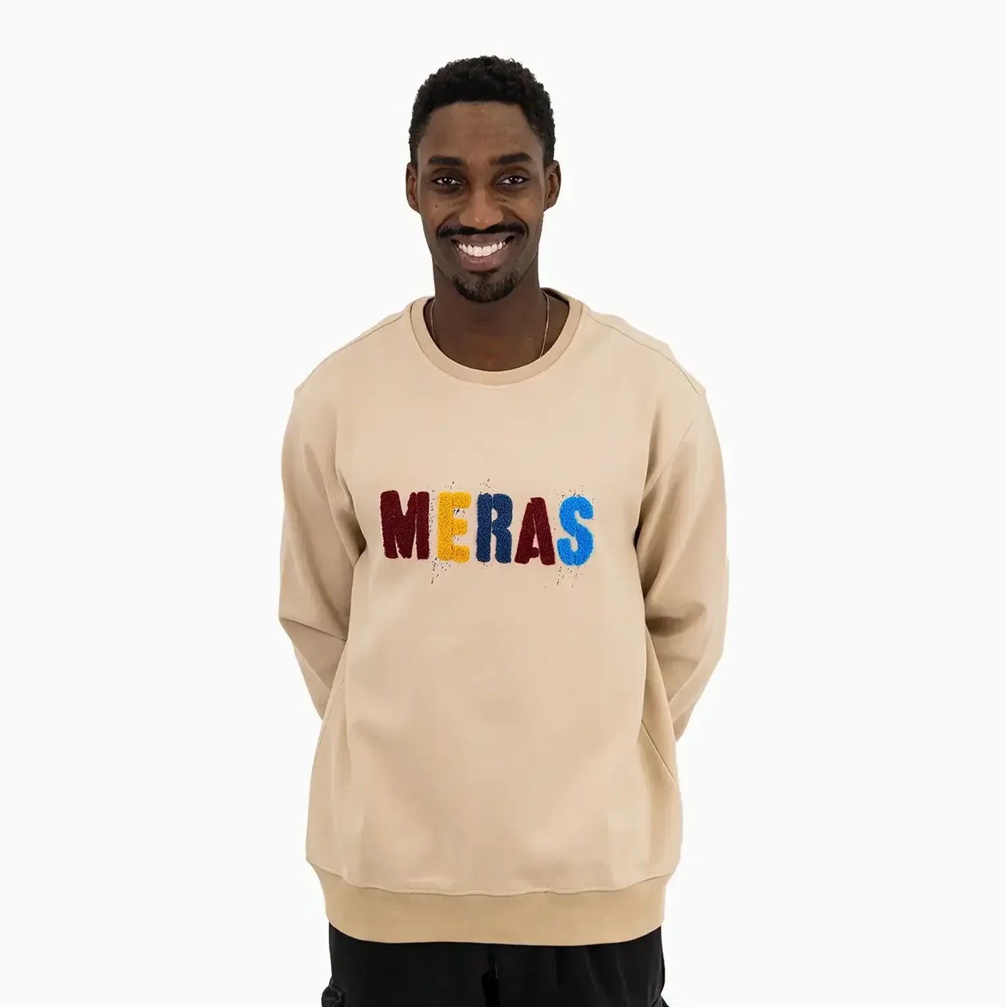 Men's Soldier Chenille Patch Crew Neck Sweatshirt