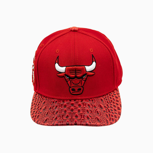 Chicago Bulls NBA Leather Visor Flatbrim Snapback Hat