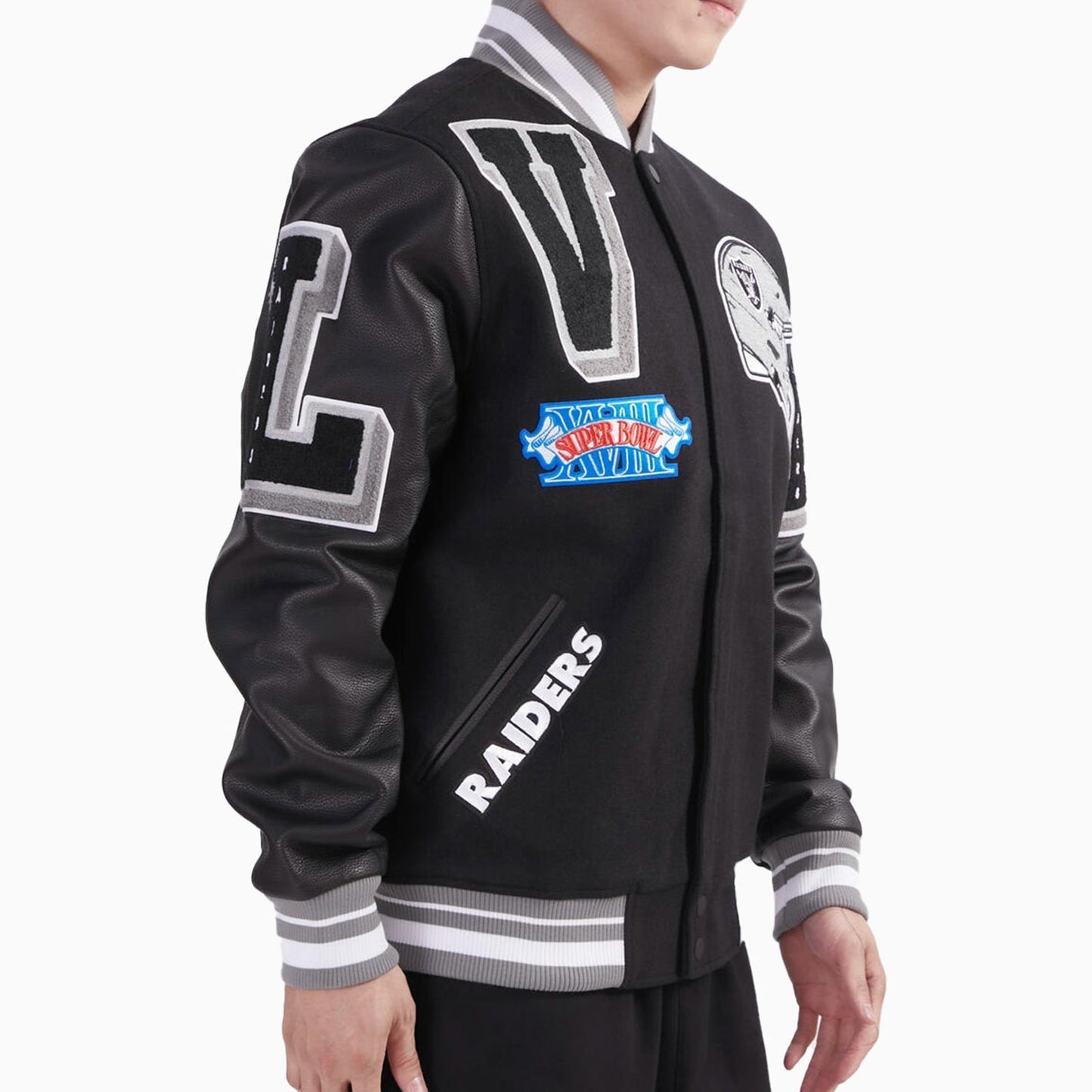 Men's Las Vegas Raiders NFL Rib Wool Varsity Jacket