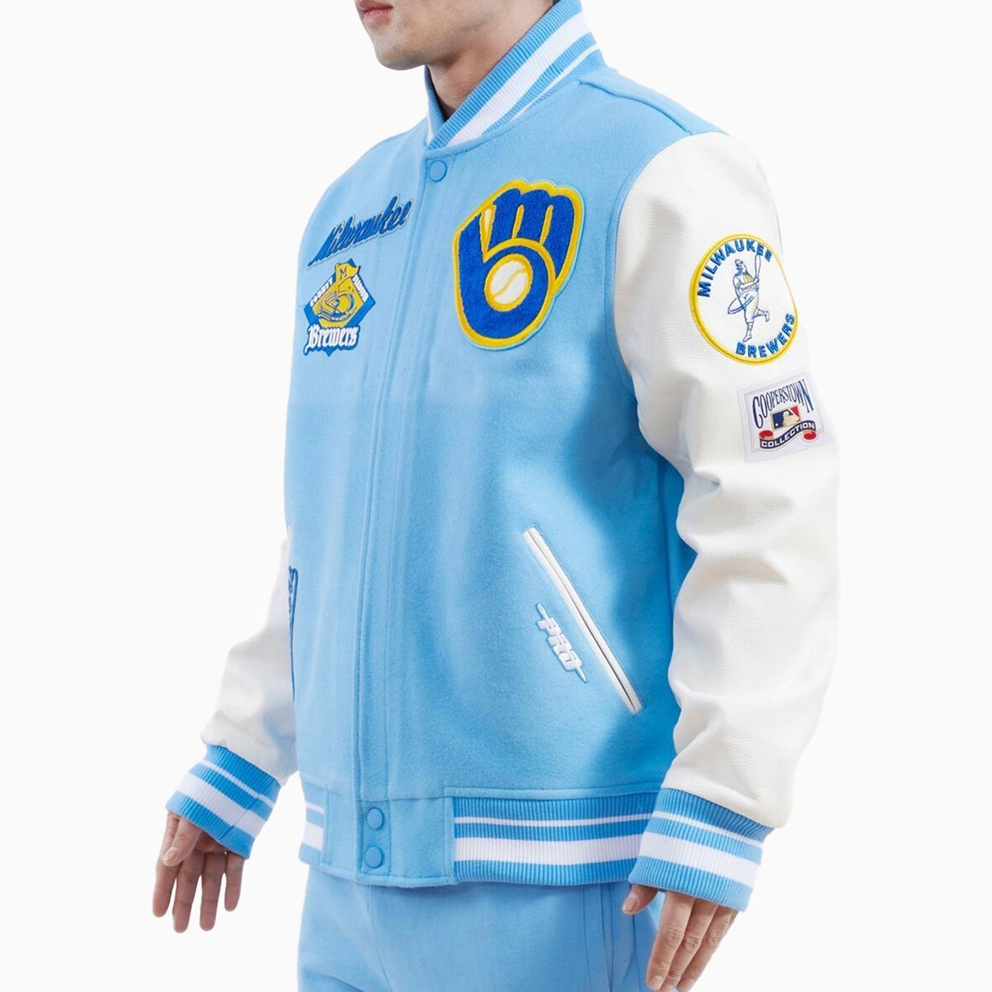 Men's Milwaukee Brewers Retro Classic Rib Wool Varsity Jacket