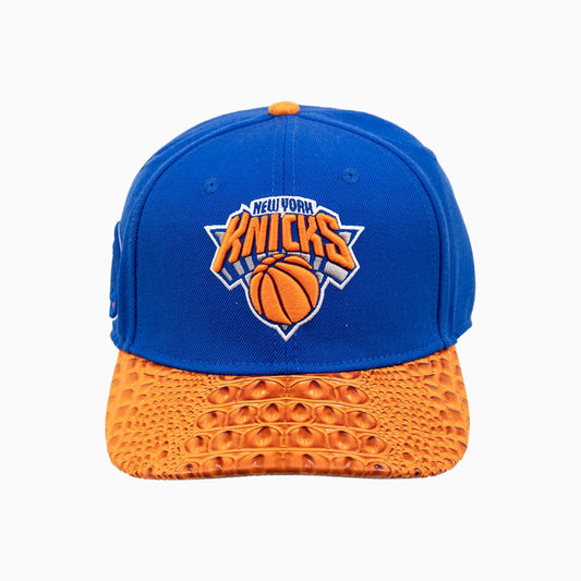 New York Knicks NBA Leather Visor Wool Snapback Hat