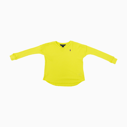 Kid's Waffle Knit Long Sleeve Crew Neck Shirt