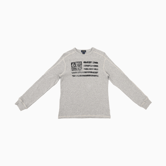 Kid's Waffle Knit Long Sleeve Crew Neck Shirt