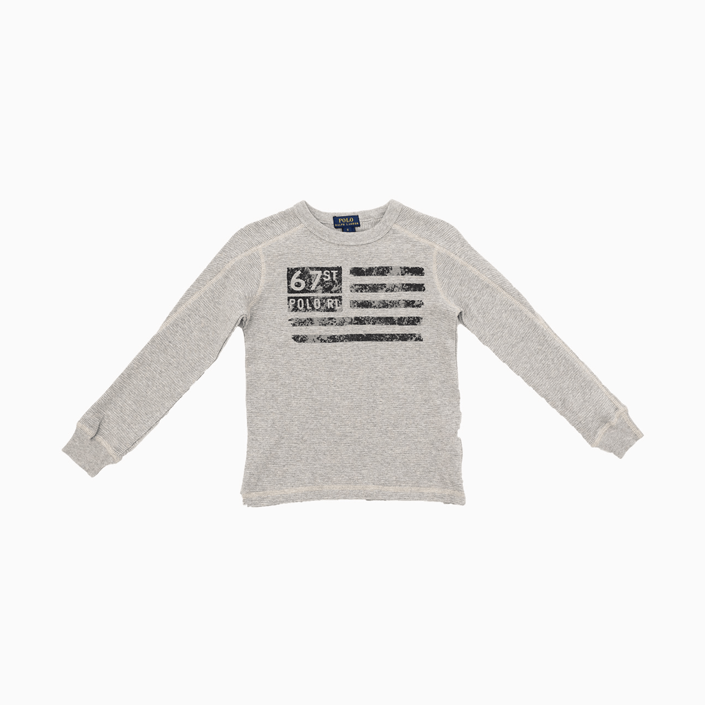 Kid's Waffle Knit Long Sleeve Crew Neck Shirt