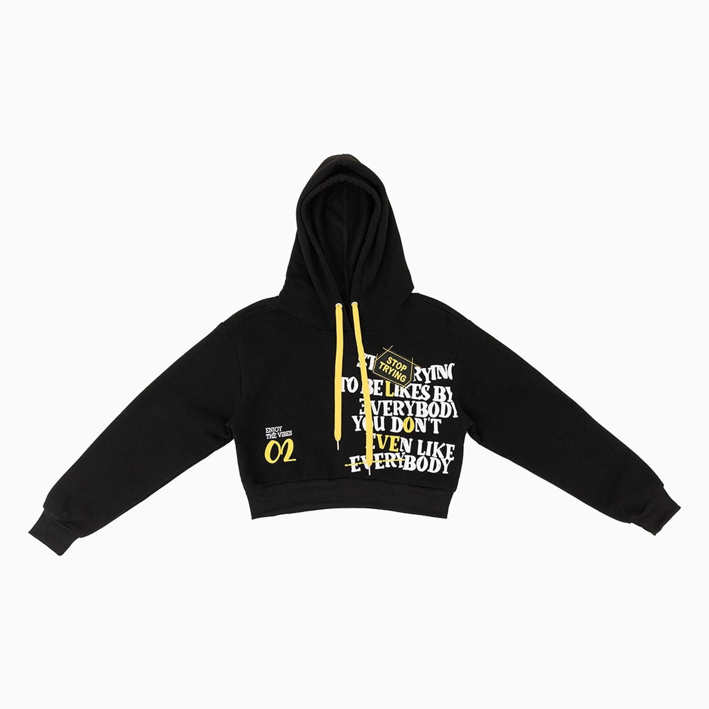 Women's Fleece Crop Graphic Pull Over Hoodie