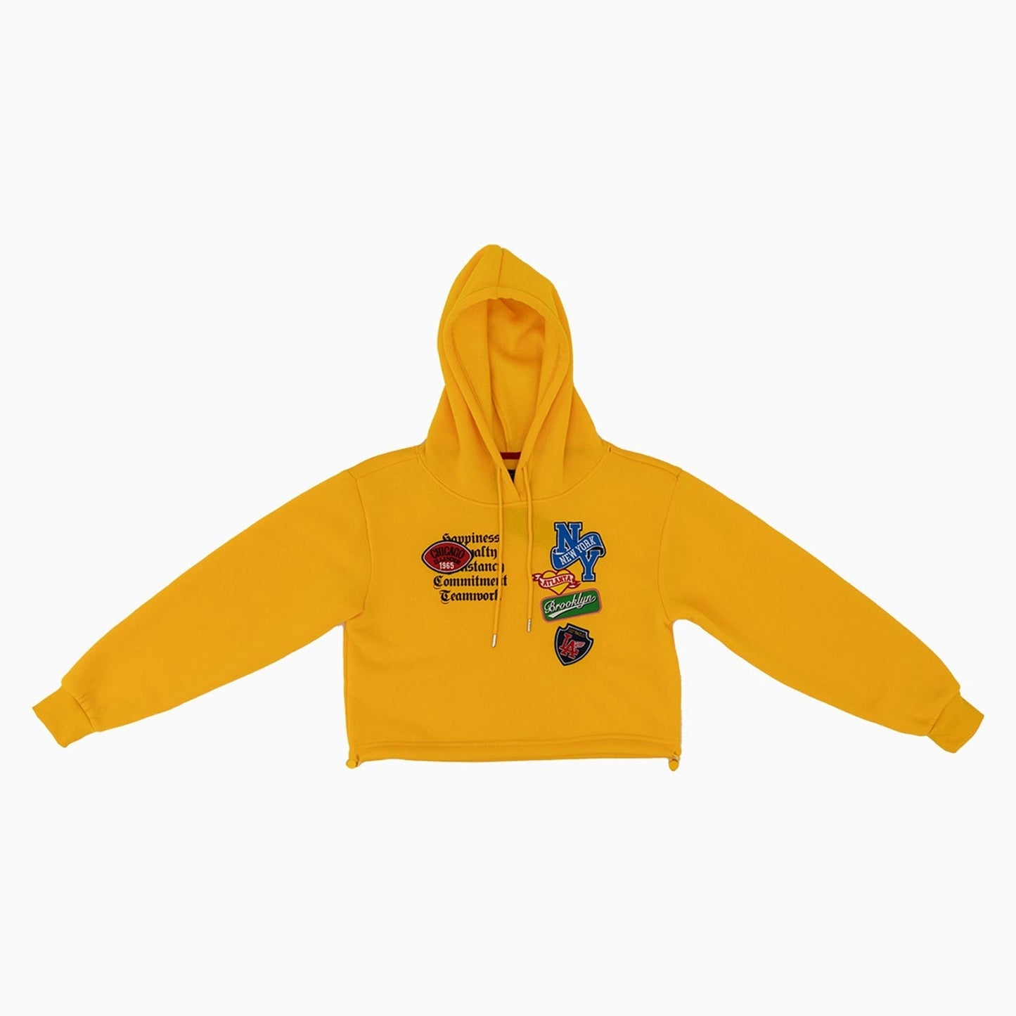 Women's Fleece Crop Graphic Pull Over Hoodie