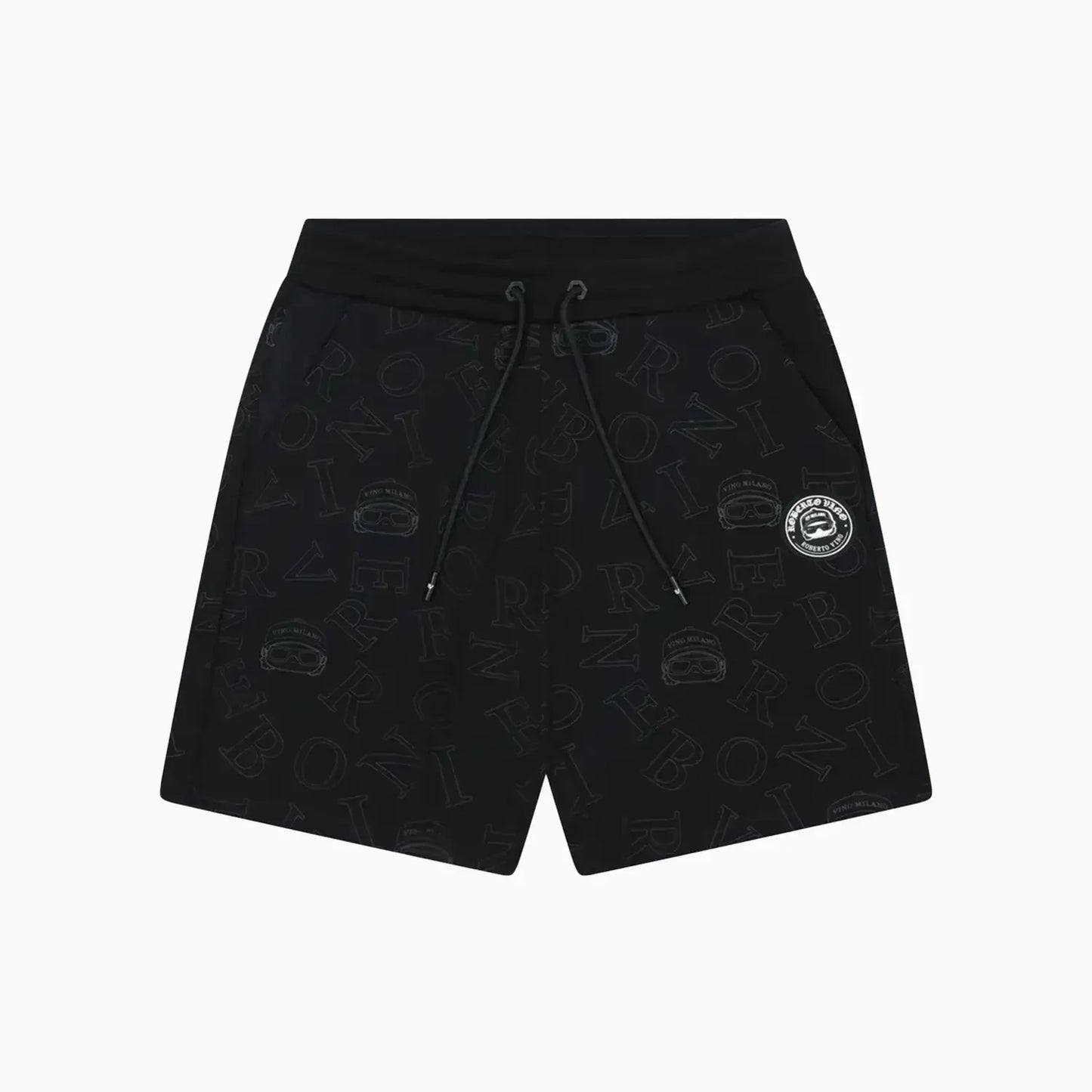 Men's Black All-Over Logo Print Co-Ord Set