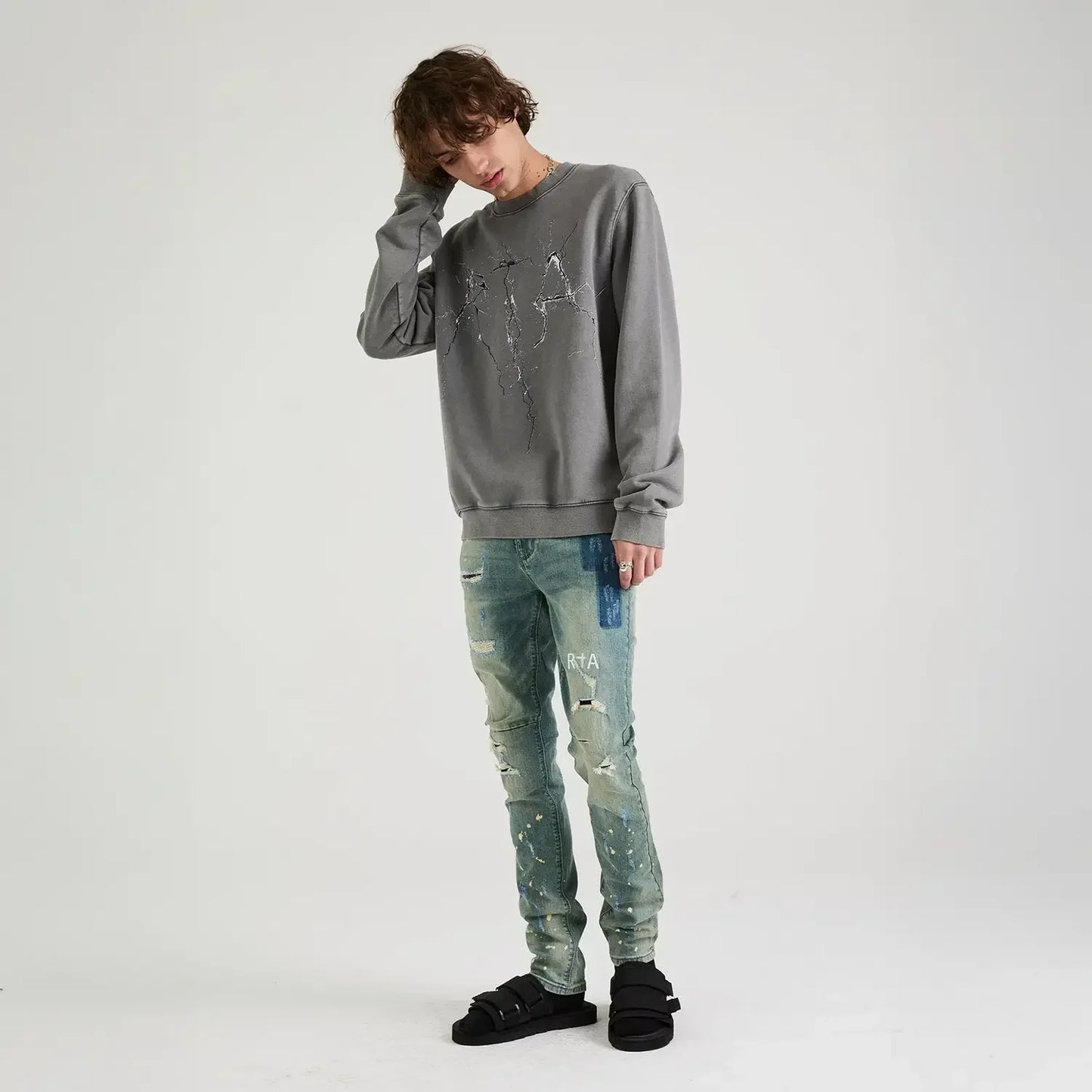 Men's Charles Cracked Logo Sweatshirt