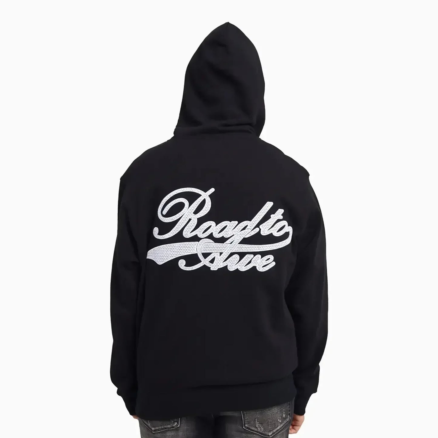 Men's Dion Black Collegiate Script Pull Over Hoodie