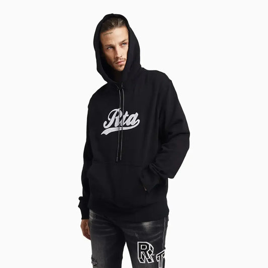 Men's Dion Black Collegiate Script Pull Over Hoodie