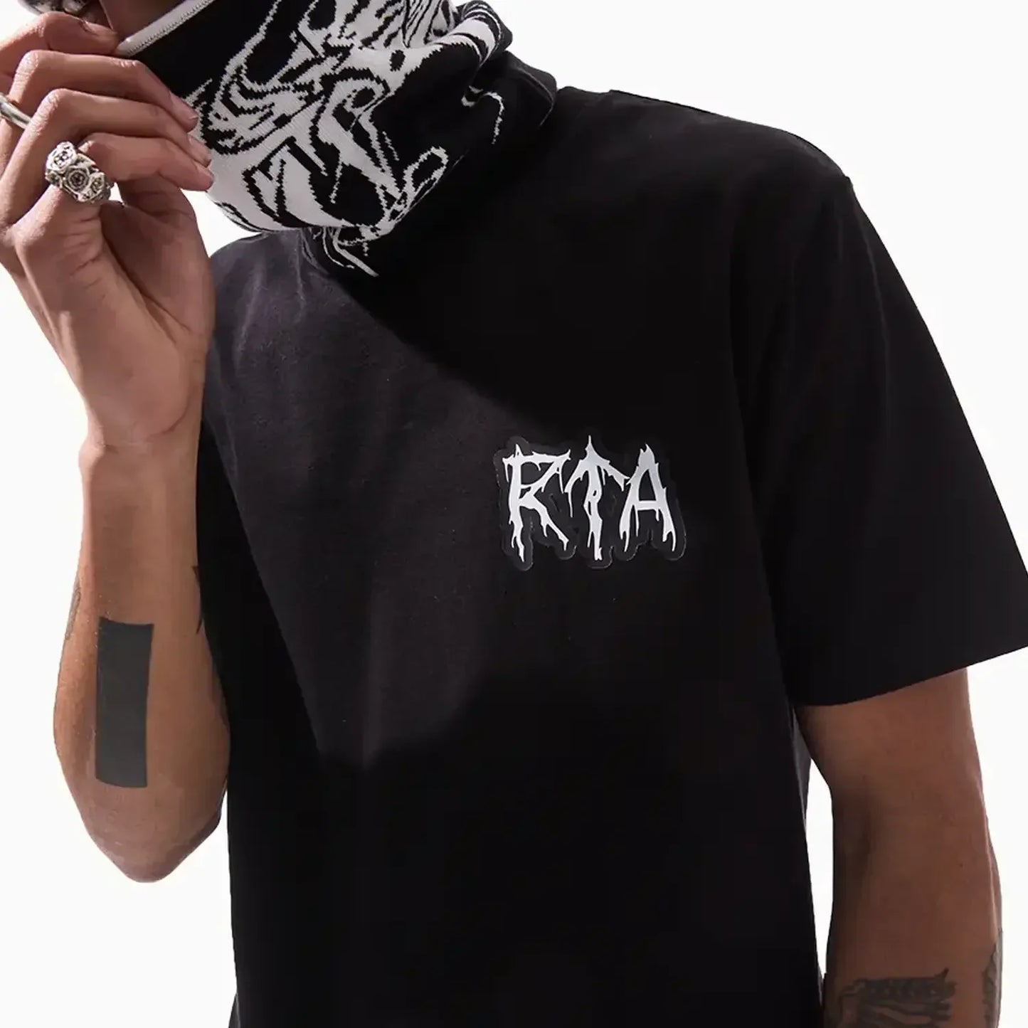 Men's Liam Black Cyber Metal T-Shirt