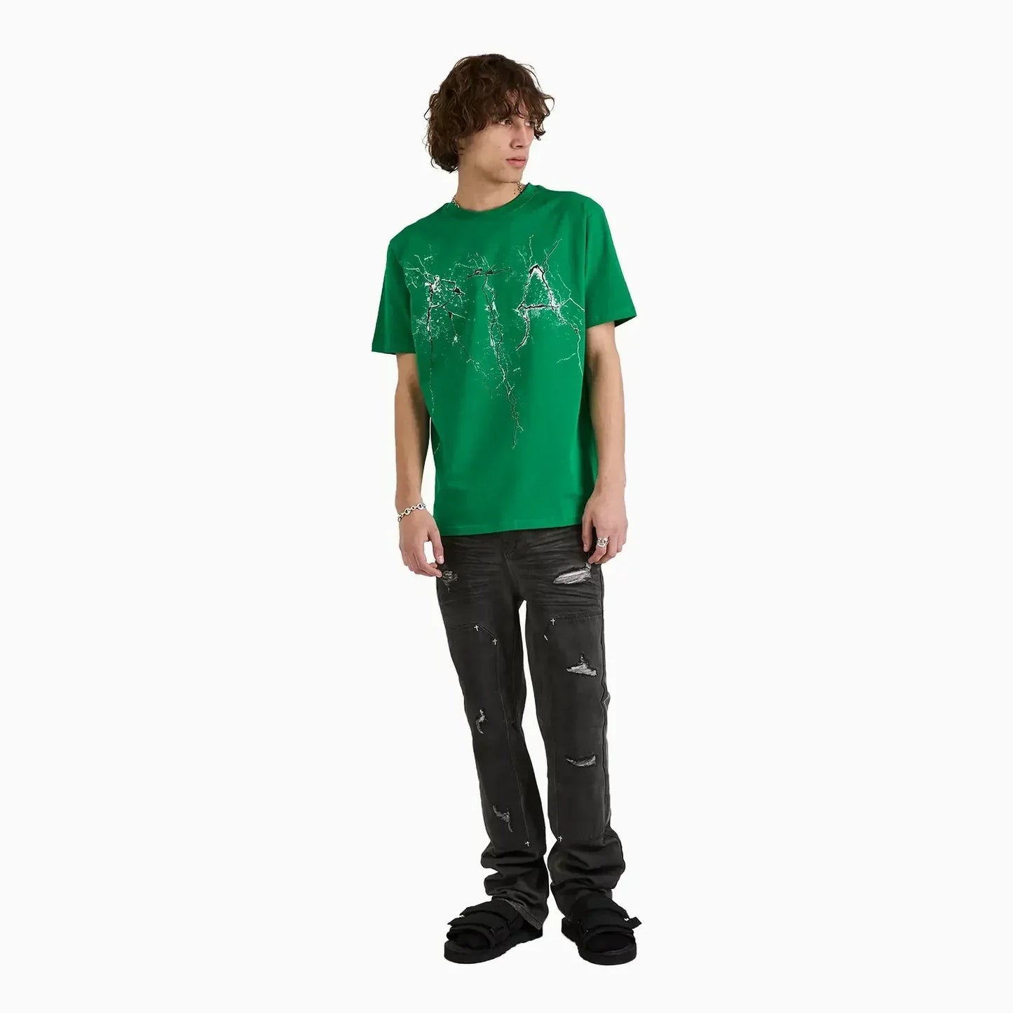 Men's Liam Green Cracked Logo T-Shirt