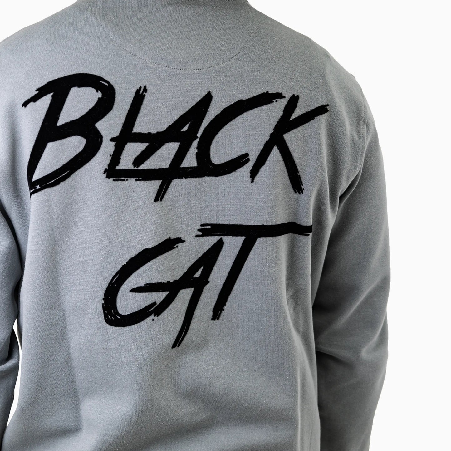 Men's Black Cat Crew Neck Sweatshirt