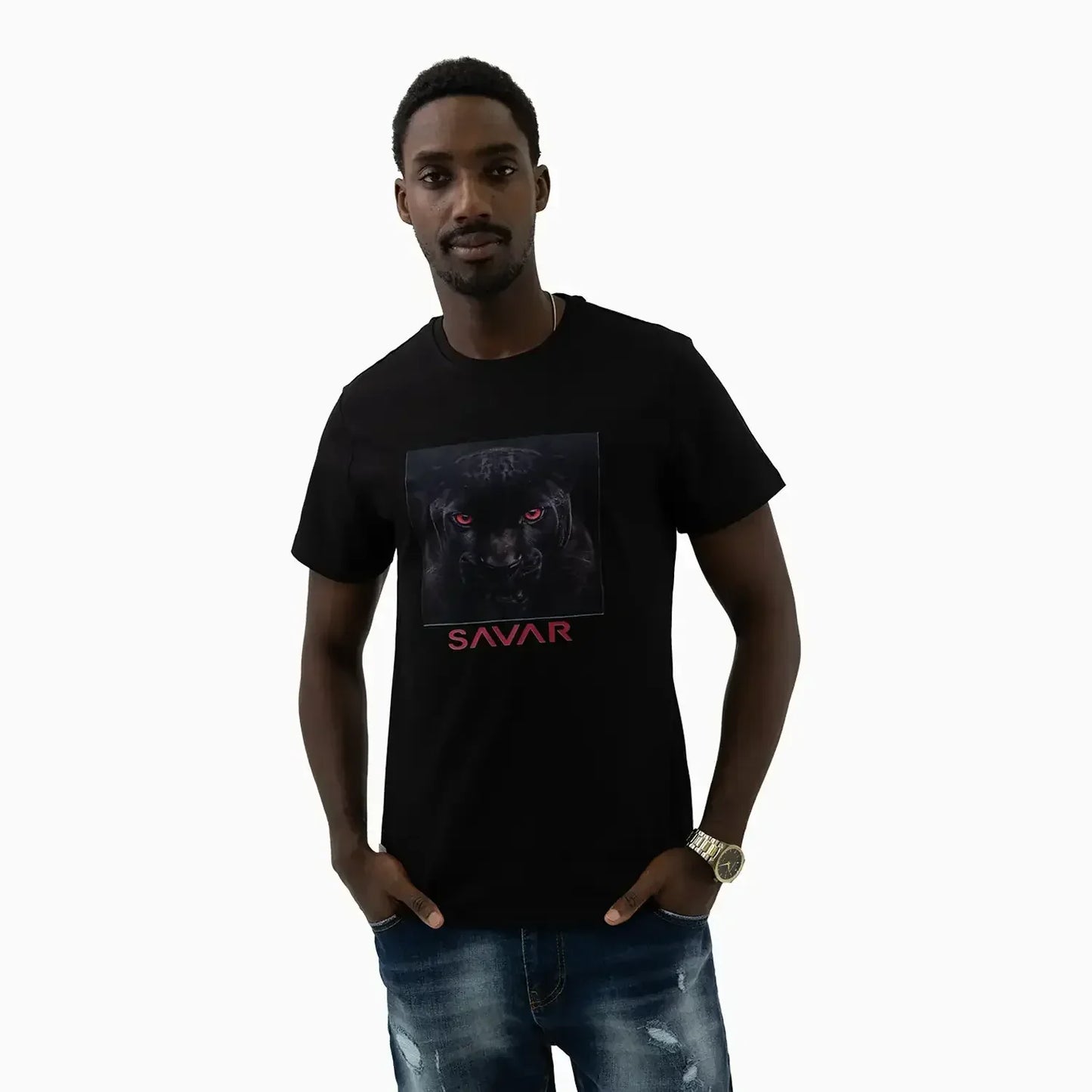 Men's Black Panther Graphic Short Sleeve T-Shirt