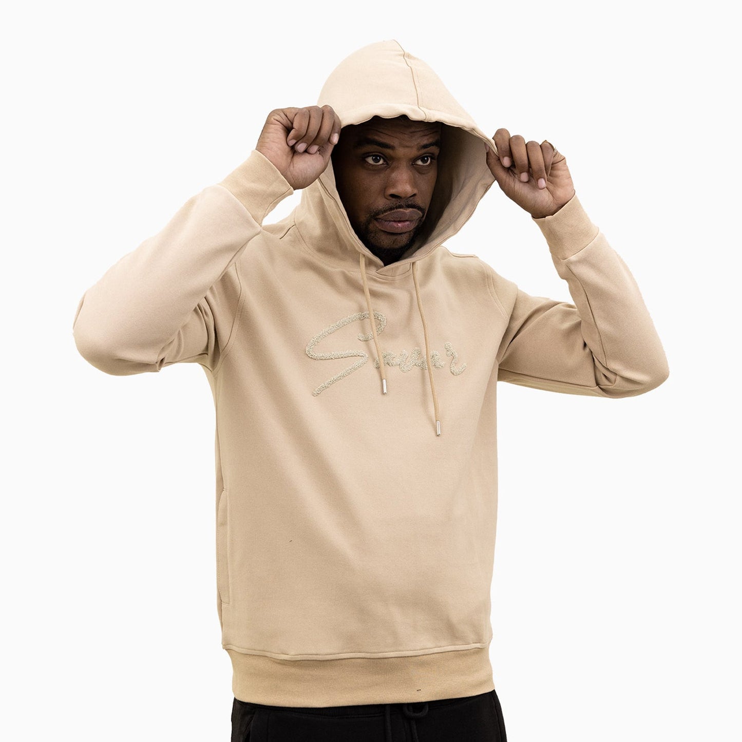 Men's Chenille Patch Pull Over Hoodie