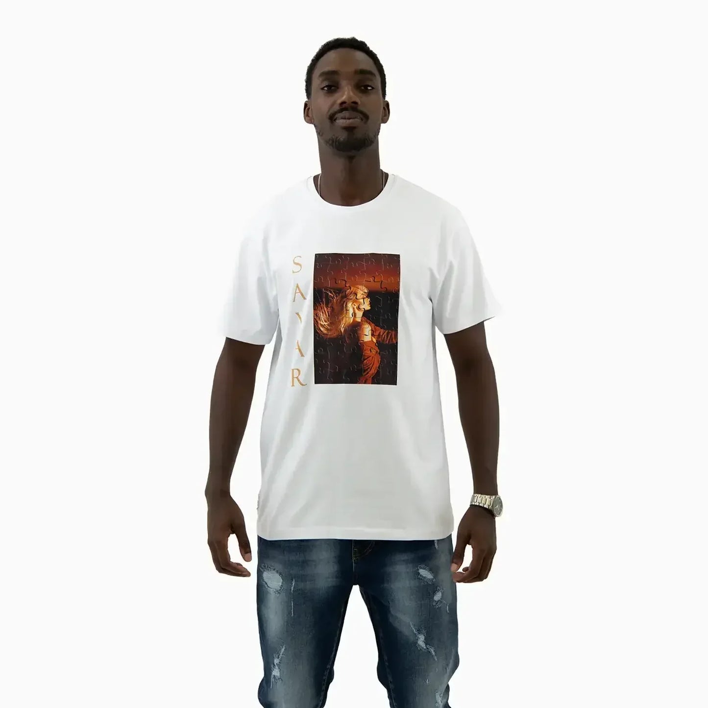 Men's Puzzle Graphic Short Sleeve T Shirt