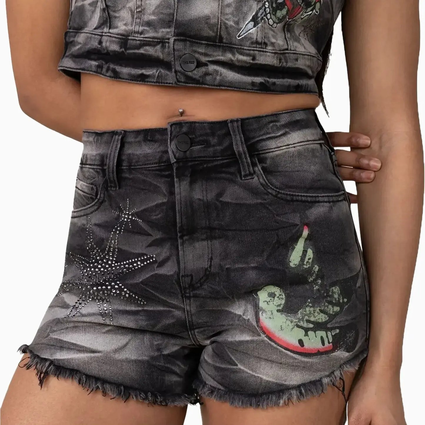 Women's Graphic Trucker Denim Outfit