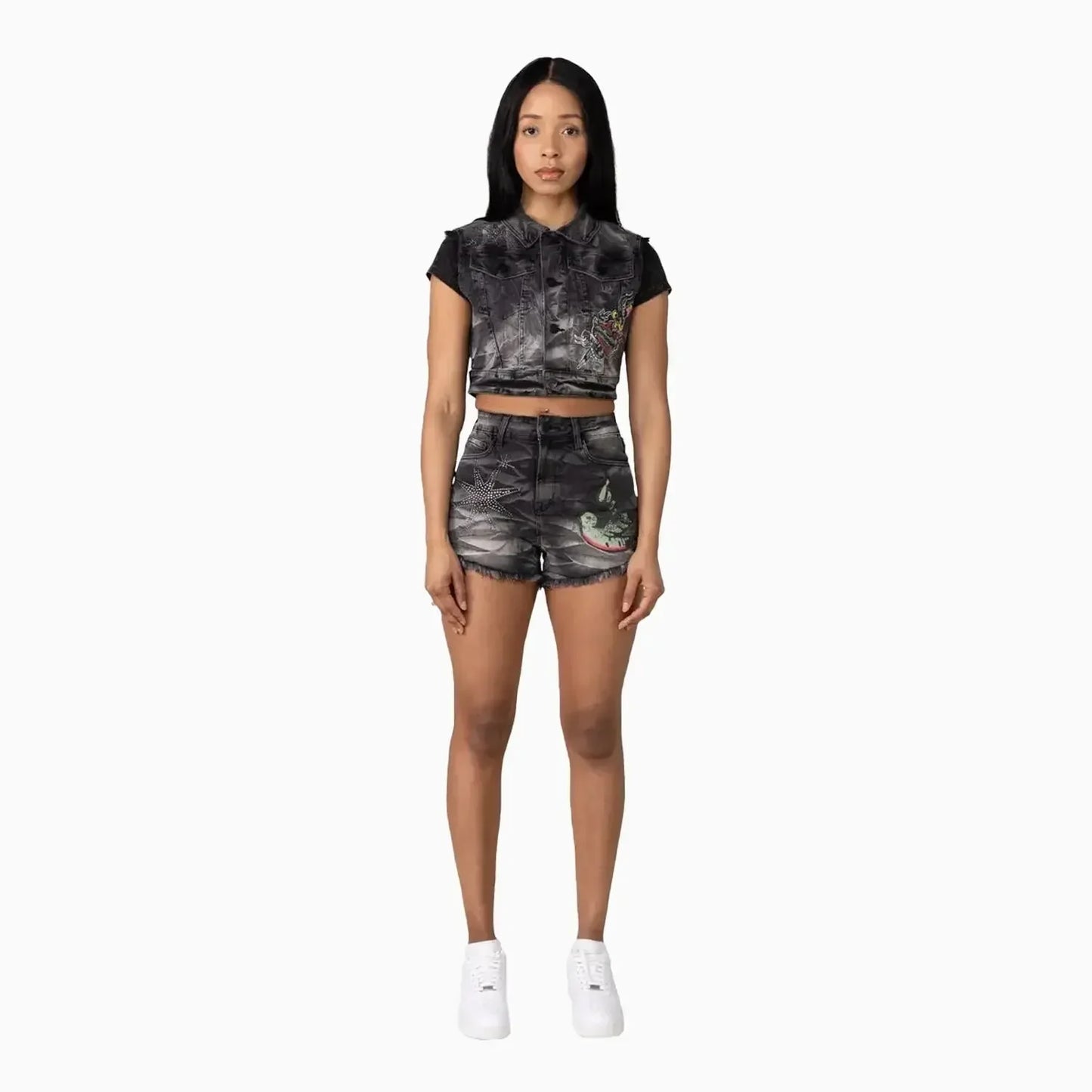 Women's Graphic Trucker Denim Outfit