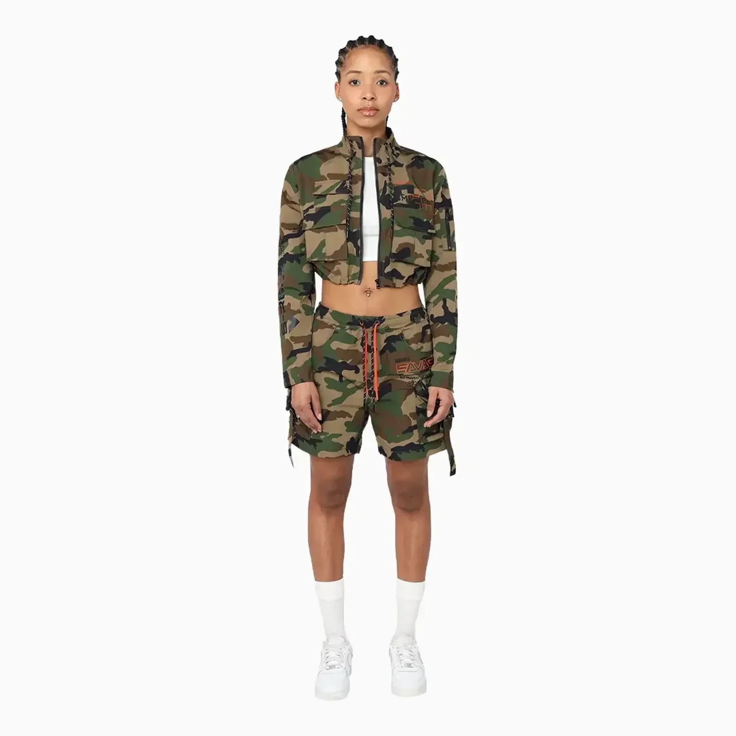 Women's Utility Nylon Printed Outfit