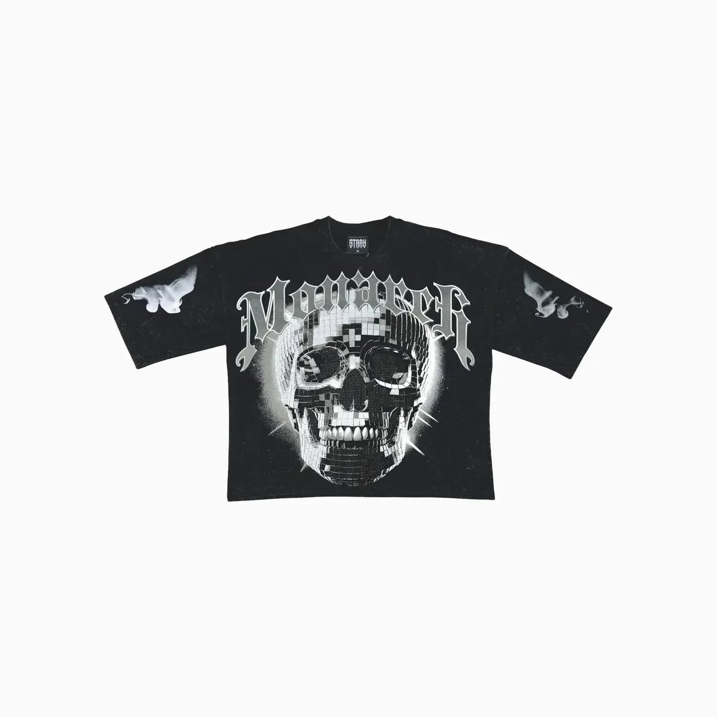 Men's Monarch Digital Skull Oversized Graphic T-Shirt